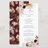 PixDezines ヴィンテージ秋の花 ブラッシュ バーガンディ メニュー (正面/裏面)