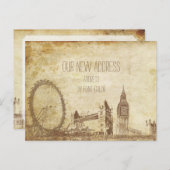 PixDezines/ヴィンテージ移動/ロンドン/スケッチ 案内ポストカード (正面/裏面)