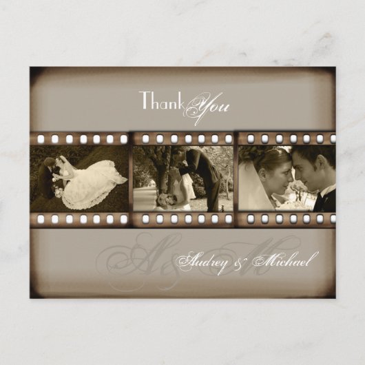 PixDezines ヴィンテージ結婚式写真ありがとうございます ポストカード (正面)