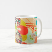 PixDezines ヴィンテージ縮緬着物 コーヒーマグカップ (正面右)