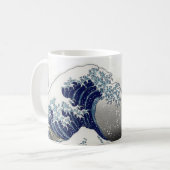 PixDezines ヴィンテージ風, 偉大な波, Hokusai 葛飾北斎の神奈川沖浪 コーヒーマグカップ (正面左)