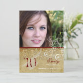 PixDezines ヴィンテージ/グランジ/スワール/ダマスク 招待状 (スタンド正面)