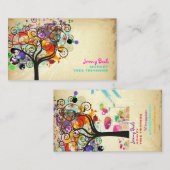 PixDezines ヴィンテージ グランジ ツリー トリマー ♥♥♥♥ 名刺 (正面/裏面)