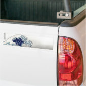 PixDezines ヴィンテージ・グレートウェーブ・葛飾北斎の神奈川沖浪 バンパーステッカー (トラック上)