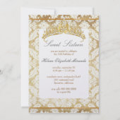 PixDezines ヴィンテージ スウィート16/ヴェネツィア ダマスク 招待状 (裏面)