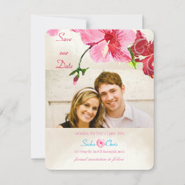 PixDezines ヴィンテージ ハイビスカス / 写真 / 保存日付 セーブザデート