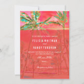 PixDezines ヴィンテージ ハワイアンビーチ / コーラル / ティール 招待状 (裏面)