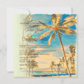 PixDezines ヴィンテージ ハワイアンビーチ / セレアンブルー 招待状 (裏面)