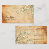 PixDEzines ヴィンテージ バニラ スワール 名刺 (正面/裏面)