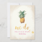 PixDezines ヴィンテージ パイナップル / DIY 背景 招待状 (正面)