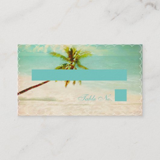PixDezines ヴィンテージ ビーチ/エスコート/プレース カード (正面)
