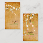 PixDezines ヴィンテージ ピンクの桜のデザイン♥♥ 名刺 (正面/裏面)