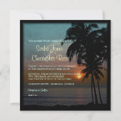 PixDezines ヴィンテージ フラ サンセット/ルアウ 招待状 (裏面)