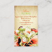 PixDezines ヴィンテージ ブーケ, 花屋/DIY 色 名刺 (裏面)