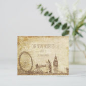 PixDezines/ヴィンテージ ムービング/ロンドン/スケッチ 案内ポストカード (スタンド正面)