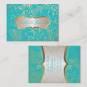 PixDezines ヴィンテージ ラックアップ/アクア 名刺 (正面/裏面)