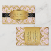 PixDezines ヴィンテージ ラパルマ ダマスク 名刺 (正面/裏面)