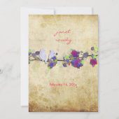 PixDezines ヴィンテージ ラブバード/ライラック 招待状 (正面)