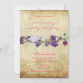 PixDezines ヴィンテージ ラブバード/ライラック 招待状 (裏面)