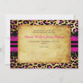 PixDezines ヴィンテージ ラ lace+チーター スポット/ピンク+ブラック 招待状 (裏面)