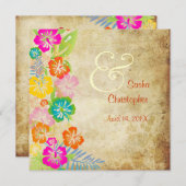 PixDezines ヴィンテージ/レイ/ルアウ/ハイビスカス 招待状 (正面/裏面)