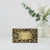 PixDezines ヴィンテージ レオパード 名刺 (スタンド正面)