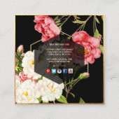 PixDezines ヴィンテージ ローズ ボタニカル プリント スクエア名刺 (裏面)