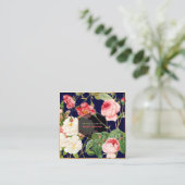 PixDezines ヴィンテージ ローズ ボタニカル プリント スクエア名刺 (スタンド正面)