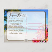 PixDezines ヴィンテージ ワイキキ/ダイヤモンドヘッド/プルメリア ポストカード (裏面)