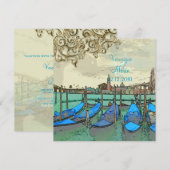 PixDezines ヴィンテージ ヴェネツィア+リアルト橋 招待状 (正面/裏面)