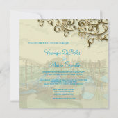 PixDezines ヴィンテージ ヴェネツィア+リアルト橋 招待状 (裏面)