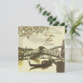 PixDezines ヴィンテージ ヴェネツィア+リアルト橋 招待状 (スタンド正面)