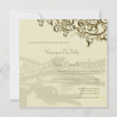 PixDezines ヴィンテージ ヴェネツィア+リアルト橋 招待状 (裏面)