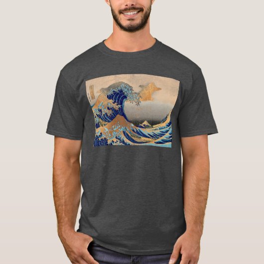 PixDezines ヴィンテージ 神奈川沖浪裏 葛飾北斎 Tシャツ (正面)