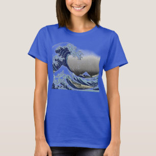 PixDezines ヴィンテージ、神奈川沖浪、葛飾北斎 Tシャツ