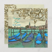 PixDezines ヴェネツィアの結婚式招待状/ゴンドラ 招待状 (正面/裏面)
