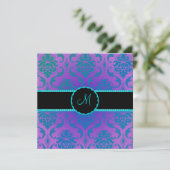 PixDezines ヴェンドーム ダマスク / ペコ ブルー 招待状 (スタンド正面)