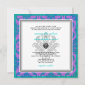 PixDezines ヴェンドーム ダマスク / ペコ ブルー 招待状 (裏面)