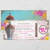 PixDezines 乗船券/ラブボート/DIY背景 招待状 (正面/裏面)