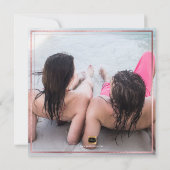 PixDezines 保存日付/偽のローズゴールド/ピンク大理石 招待状 (裏面)