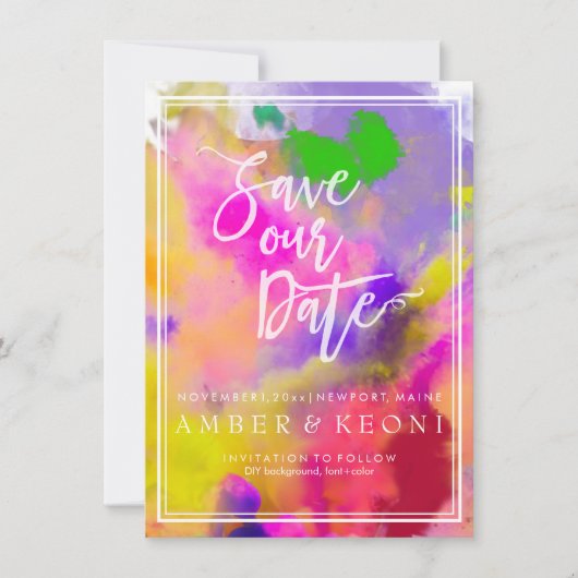 PixDezines 保存日/カラーラン/レインボー セーブザデート (正面)