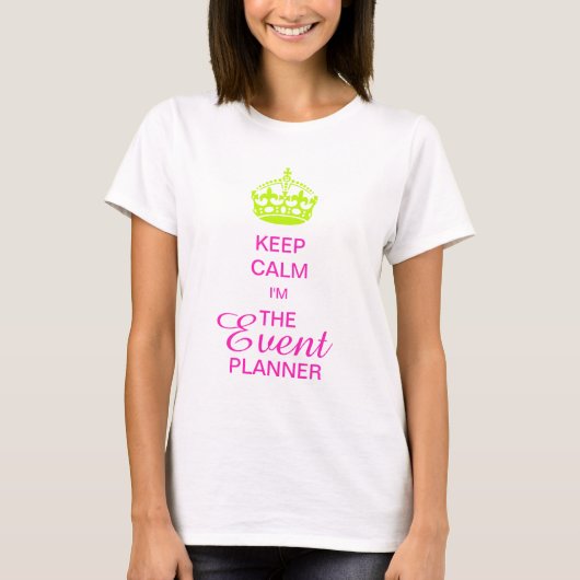 PixDezines 保 Calm/Neon Green Crown/DIY文字 Tシャツ (正面)
