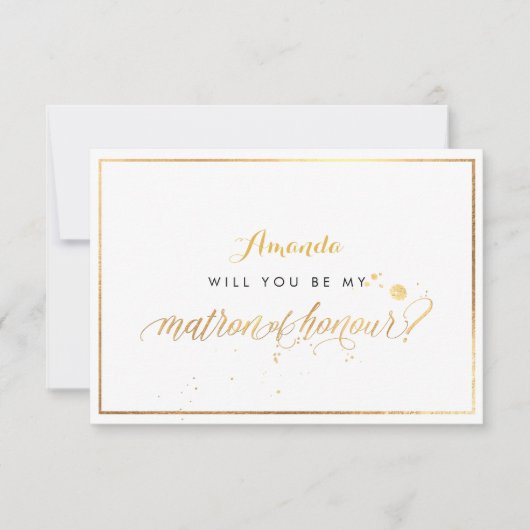 PixDezines 偽物の金色であなたは私の結婚式の付き人になってくれる？ 招待状 (正面)
