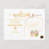 PixDezines 出生発表 / フラワールウォーターカラー 案内ポストカード (裏面)