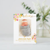 PixDezines 出生発表 / フラワールウォーターカラー 案内ポストカード (スタンド正面)