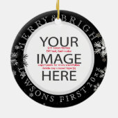 PixDezines 初のクリスマス/DIY カラー セラミックオーナメント (裏面)