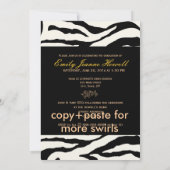 PixDezines 卒業式, ゼブラ柄 招待状 (裏面)