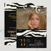 PixDezines 卒業式, ゼブラ柄 招待状 (正面/裏面)