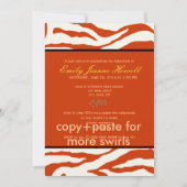 PixDezines 卒業式 ゼブラ柄 招待状 (裏面)