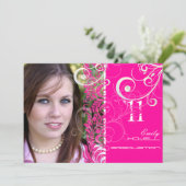 PixDezines 卒業式、美しいダマスク 招待状 (スタンド正面)